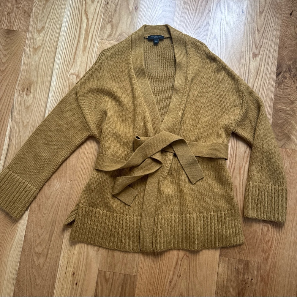 Ann Taylor Mustard Cardigan Sweater